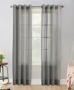 Прозрачная вуаль размером 59 x 95 дюймов с люверсами для верхней шторы No. 918, серый