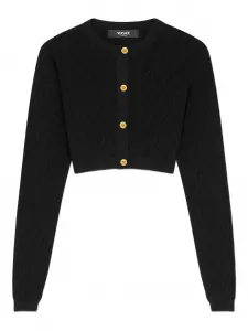 Укороченный кардиган с геометрическим узором VERSACE, черный