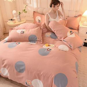 LUOLAI HOME Комплект постельного белья 1.5м: пододеяльник 180×220 см, простыня, наволочки, в горошек и с кружевом