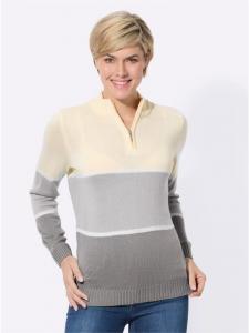 Свитер цвета серого камня с полосками цвета шампанского WITT WEIDEN