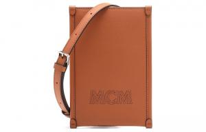 MCM Одноплечевая поясная сумка-кошелек из телячьей кожи унисекс коньячного бренди Aren