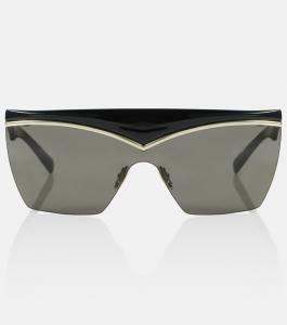 Солнцезащитные очки-маска sl 614 Saint Laurent, черный