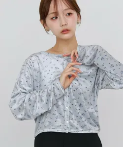 Бархатный кардиган с цветочным принтом