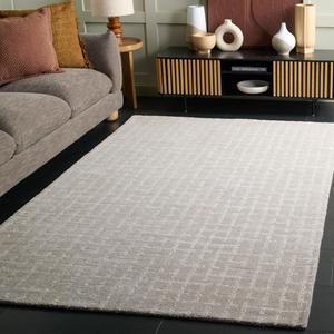 Ковер SAFAVIEH, 122 x 183 см, - коллекция Ebony - Grey, ручной работы из шерсти, идеально для гостиной, спальни, столовой (EBN855F)