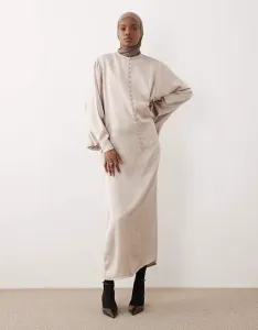 Устричный кафтан с широкими рукавами и пуговицами IAAL