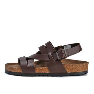 Devo Life Женские римские сандалии из темно-коричневой глянцевой кожи, цвет Dark Brown Shinny Leather