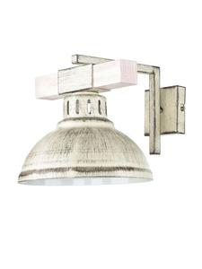 Настенный светильник Ø 21 x (В)20 см из состаренного белого дерева