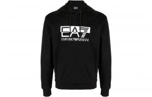 Хлопковая толстовка с логотипом EMPORIO ARMANI, черный