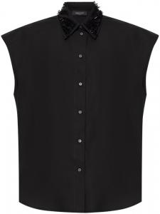 Рубашка Fabiana Filippi с отделкой бисером, черный