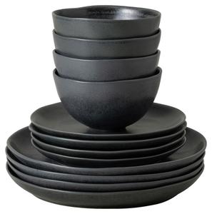 КОМПЛЕКСНЫЙ НАБОР LIVIA Black, 12 предметов, на 4 персоны Costa Nova, черный