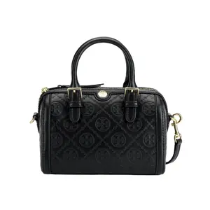 TORY BURCH Кожаная бочкообразная сумка Сумка через плечо Кроссбоди Женская сумка черная