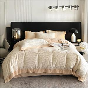 UOIO Комплект постельного белья UOIO серый зимний из мягкого плюша и вельвета с подогревом