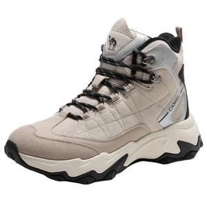 Амортизирующие противоскользящие и износостойкие высокие треккинговые ботинки женские CAMEL, бежевый/черный/серебристый