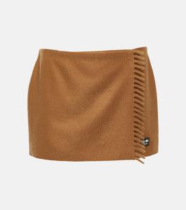 Кашемировая мини-юбка Prada, Cognac