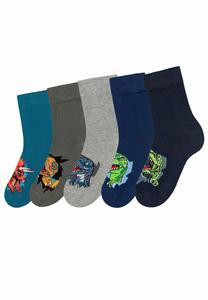 Носки 5 PACK H.I.S, цвет navy petrol khaki hellgrau melange blau