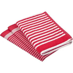 Полотенце для посуды Exclusiv 1x кухонное махровое полотенце 50x50 см с полосками и 2x полотенца для посуды 50x70 см Ross, красный