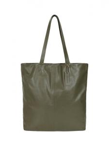 Мягкая кожаная сумка-шопер HotSquash, Khaki