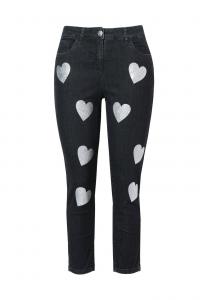 Джинсы облегающие CUT GLITTER HEARTS 5 POCKETS Angel of Style, черный