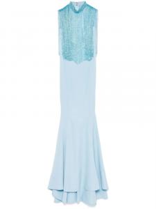 AAVVA вечернее платье с бахромой, синий