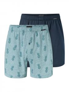 Schiesser Боксерские шорты из цельного куска ткани, темно-синего/бирюзового цвета