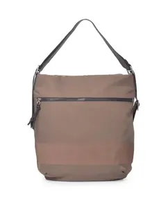 Широкая сумка-рюкзак на плечо серо-коричневого цвета Kcb, светло-коричневый