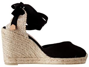 Туфли на каблуке CASTANER Chiara 80 mm Wedge Espadrille, черный