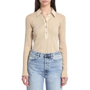 Вязаная поло TOTEME, бежевый