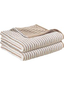 Erwin Müller Банные полотенца жаккардового кроя, комплект из 2 штук, полосатый узор, дизайн Konstanz, цвет капучино