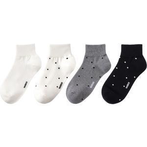 Носки женские WARRIOR, milk белый+milk белый polka dot+серый polka dot+черный polka dot-4 pack