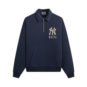 Толстовка Kith For The New York Yankees Quarter Zip Popover Sweatshirt, Nocturnal