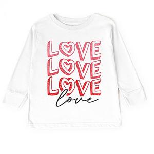 Футболка с длинным рукавом Love stacked sketched для малышей The Juniper Shop, White