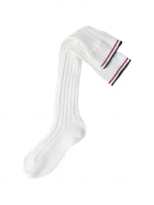 Хлопковые ребристые носки с полосками Brunello Cucinelli, белый