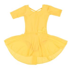 Юбка с короткими рукавами для девочек, желтый