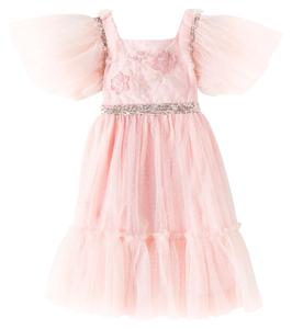 Платье из тюля с пайетками в горошек Patachou, Pale Pink