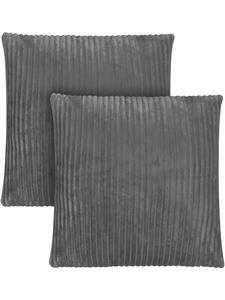 2 наволочки Salta из фланели в полоску, 60x60 см, темно-серого цвета Aspero, 60 x 60 см