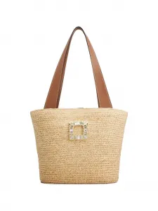 Маленькая сумка-тоут с пряжкой Roger Vivier, бежевый