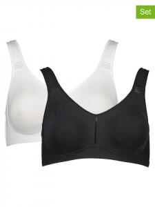 PETITE FLEUR Комплект из 2 мягких бюстгальтеров бело-черного цвета