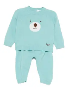 Трикотажный спортивный костюм с мотивом медведя Il Gufo, синий