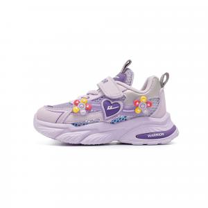 Дышащие, легкие, амортизирующие, низкие детские кроссовки для повседневной носки WARRIOR, фиолетовый