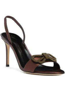 Босоножки Zari с открытой пяткой и бантом Giuseppe Zanotti, коричневый