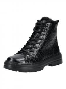 Ботильоны из крокодиловой кожи черного цвета Paul Green