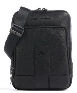 Сумка через плечо Carl 10 дюймов из зернистой яловой кожи. Piquadro, черный