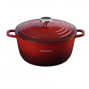 Алюминиевая кастрюля объемом 5 л, суповая, совместимая с индукционной плитой, универсальная, для мяса, красная, 24 см Markenlose