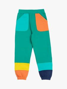 Детские джоггеры из органического хлопка с цветными блоками Frugi, Iguana/Multi