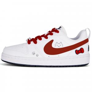 Кроссовки для скейтбординга Court Borough Kitty Journal Leather Abrasion Resistant low top, белые, детские Nike, белый