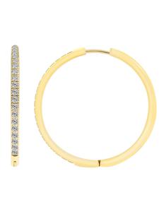 Adeliás Женские серьги - серьги-кольца на шарнирах из нержавеющей стали с золотыми стразами