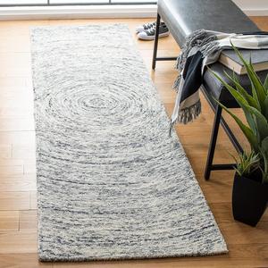 Ковер-дорожка SAFAVIEH, 69 x 244 см, Ikat Collection, Silver & Grey, ручная работа из шерсти, идеально для помещений с высокой проходимостью в гостиной, спальне (IKT633G)