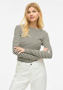 Топ VILA MIT LANGEN ÄRMELN VIRIKA STEHKRAGEN, Birch/White