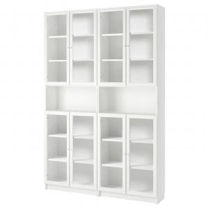 Книжный шкаф с расширением высоты ut/drs BILLY/OXBERG IKEA, 160x30x237 см, цвет glass