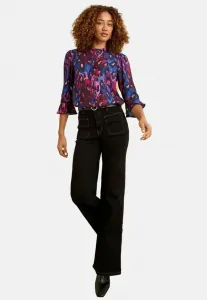 Блузка прямого кроя с фестончатыми складками и рукавами-крылышками. Love & Roses, Purple Animal